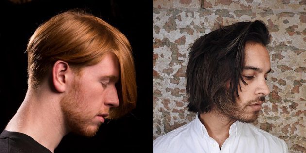 Trendy men's haircuts for holders of long hair: Creative haircut with bangs is very long