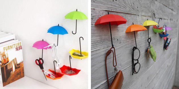 Hooks in the form of umbrellas