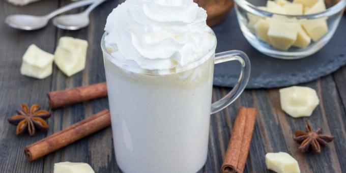 White hot chocolate with cream cheese