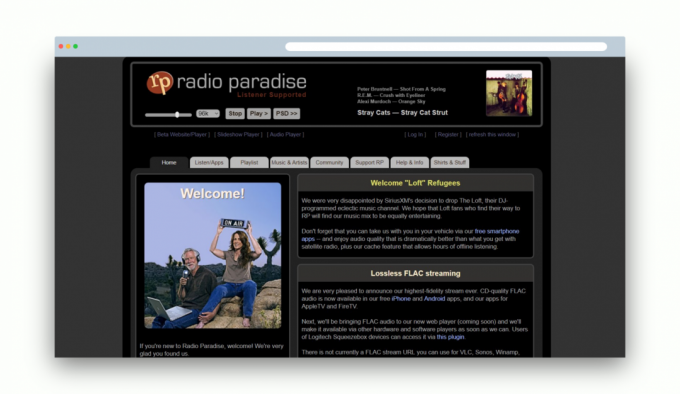 Music in the format in FLAC format: Radio Paradise