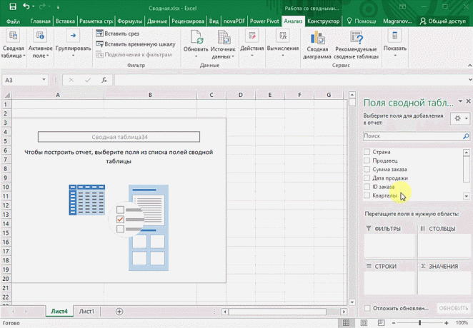 EXAMPLE PivotTable in Excel