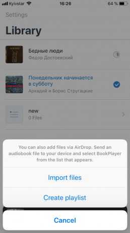 Player for audiobooks BookPlayer: Importing files