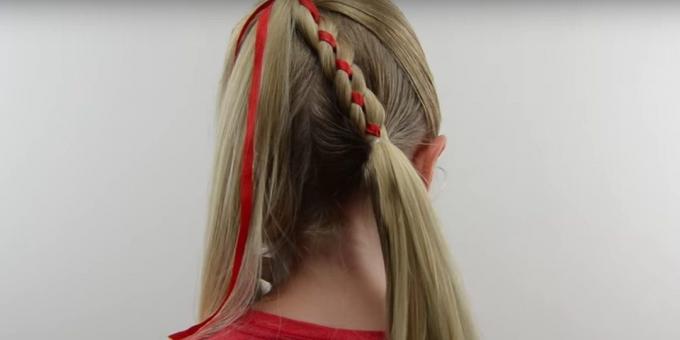 New hairstyles for girls: connect the braid with her hair