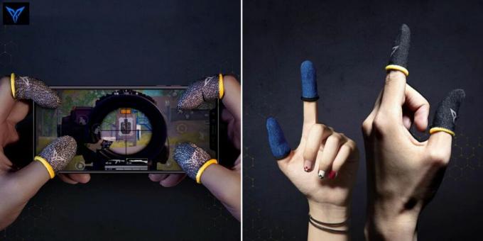 Gloves for playing on a smartphone