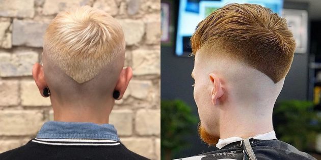 Trendy men's haircuts for fans of extreme sports: Cut triangular edging