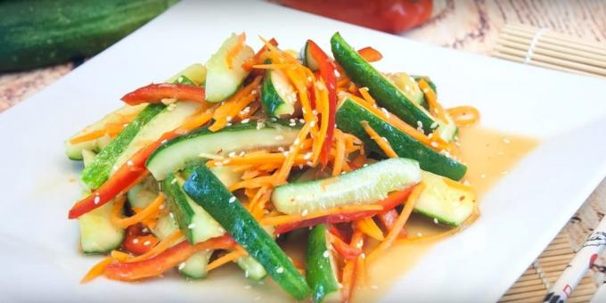 Cucumbers in Korean c carrots and peppers in the winter