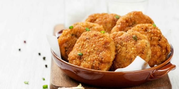 Boiled chicken breast cutlets