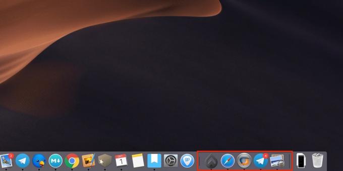 macOS Mojave: Recent apps in the dock