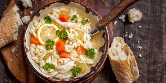 Italian chicken soup with orzo