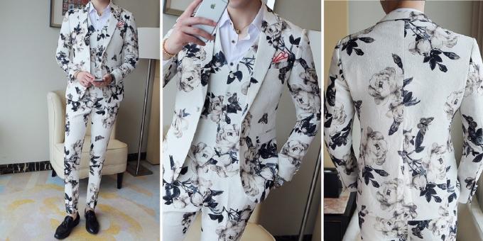 Men's suit with floral patterns