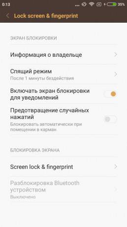 Xiaomi Redmi 3s: the lock screen