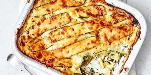 Recipes zucchini in the oven: Lasagna with zucchini, spinach and mascarpone