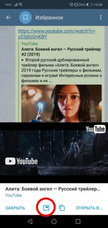 about the "Telegram" Video "picture in picture"