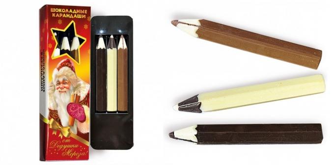 Gifts for the New Year: chocolate pencils