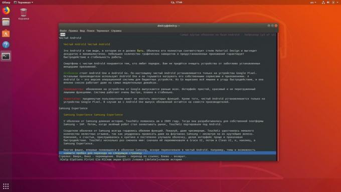 Linux terminal allows you to surf the Internet