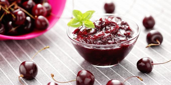 Jam of cherries, pitted