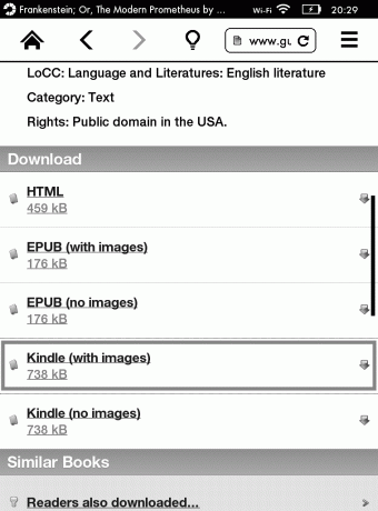 How to upload a book on the Kindle: download via the browser