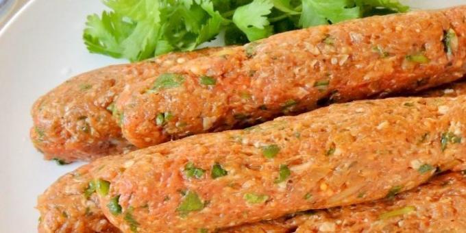 Stuffing for kebab with garlic, cumin and parsley