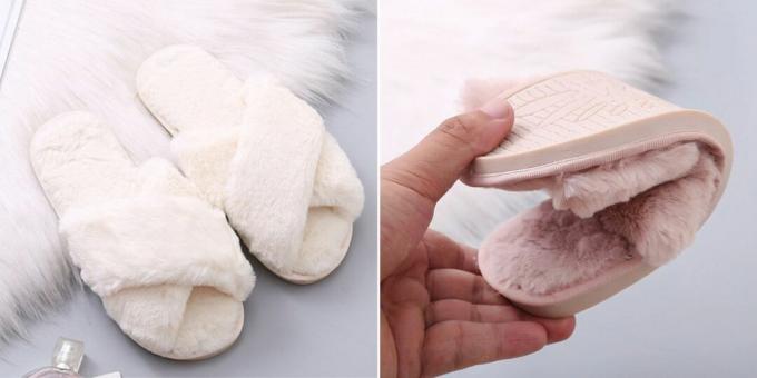 Fluffy home slippers