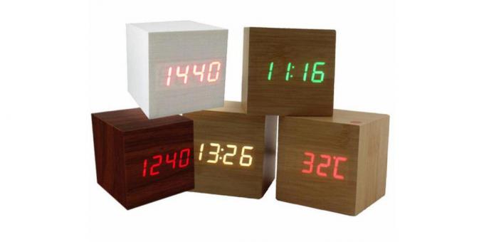 Wooden square clock