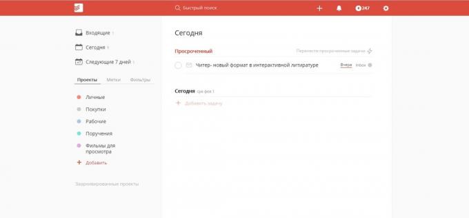 How to create a list online: Todoist