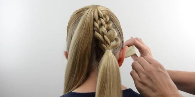 New hairstyles for girls: connect the braids with her hair