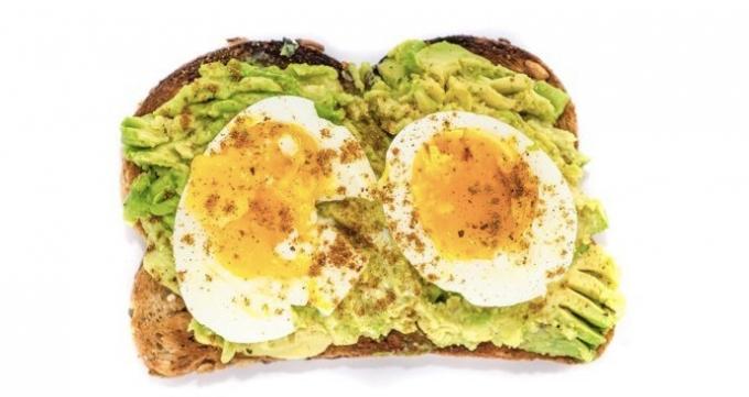 toast with avocado and boiled eggs