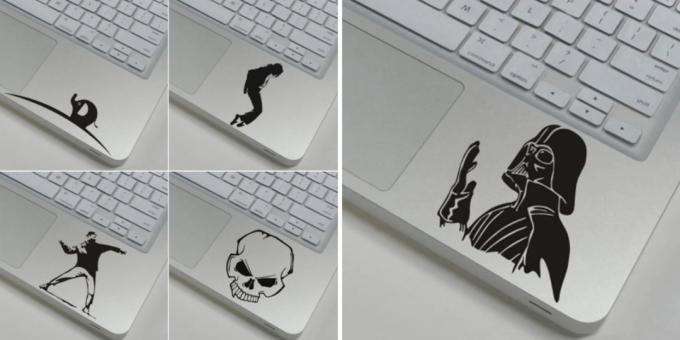 Transparent sticker on laptop
