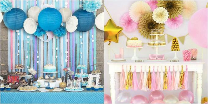 Products for the party: Set paper ornaments