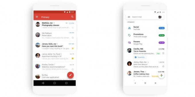 mobile version of Gmail: Updated Design