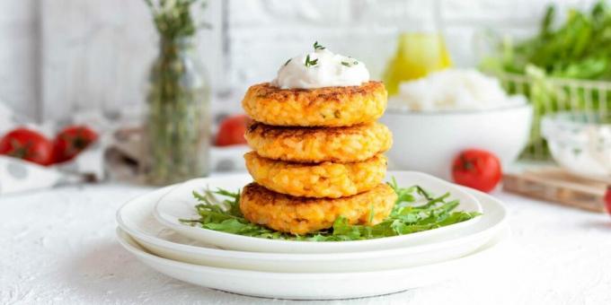 Carrot cutlets with rice