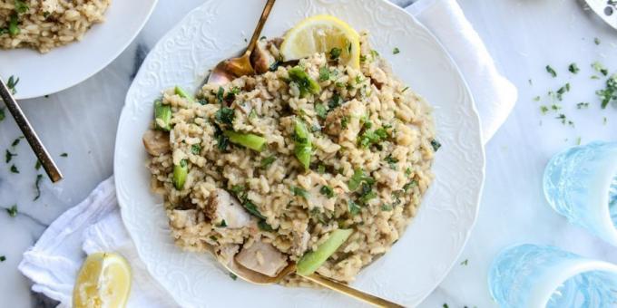 Recipe for risotto with chicken and herbs