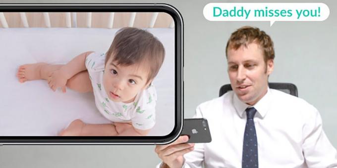 smart baby monitor Cubo AI provides the function of two-way voice communication.