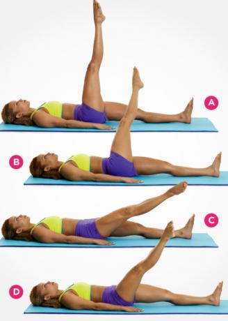 exercises of Pilates for a flat stomach circular motion feet