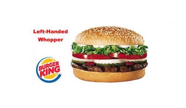 Practical jokes on April 1: hamburger for left-handers