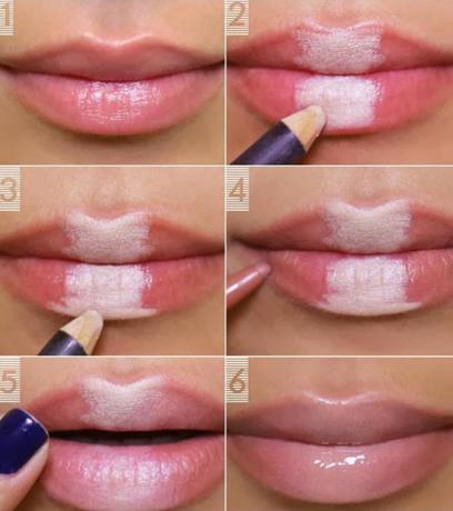 How to make lips puffy white pencil