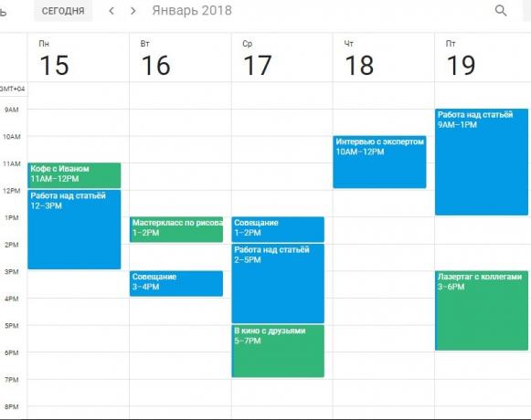 Time management with calendar