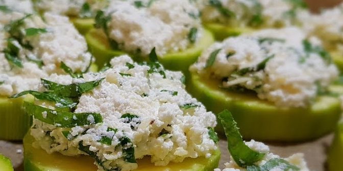 Fried zucchini with cheese