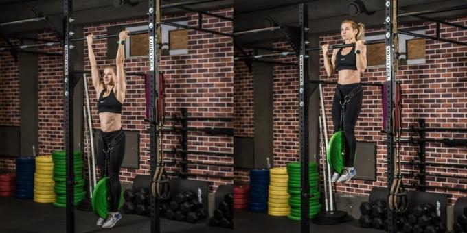 Exercises for biceps: reverse grip pull-ups