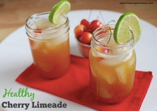 Lemonade with cherry and lime