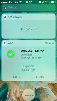 Wi-Fi Widget shows the tests and information about the wireless network on iOS lock screen