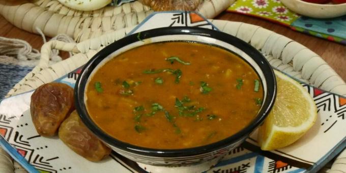 Lamb soup with lentils
