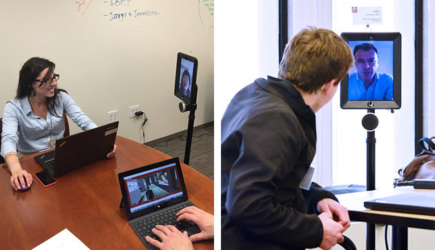 Robots in the office for teleworkers