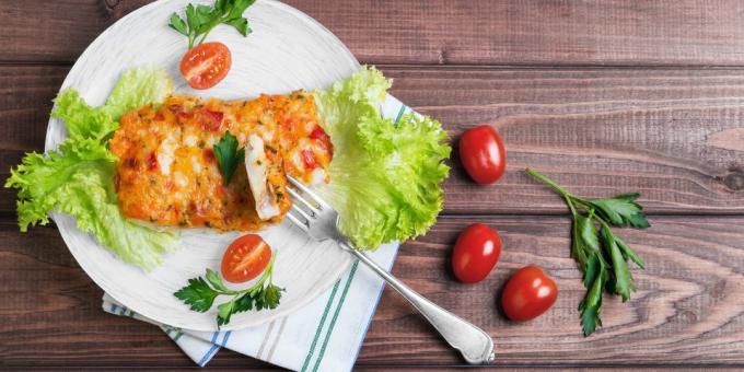 Recipes: Alaska pollock in the oven with tomato and cheese