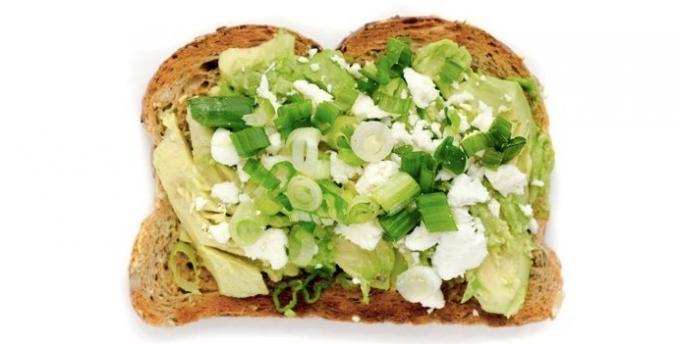 toast with avocado and feta