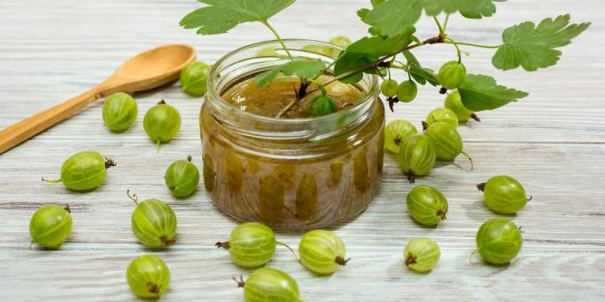 Gooseberry jam, passed through a meat grinder