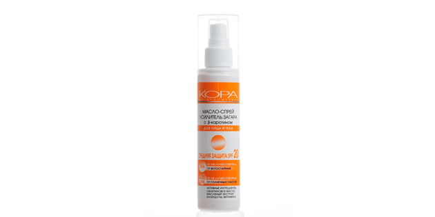 Suntan oil: Oil-spray tanning power with B-carotene KORA