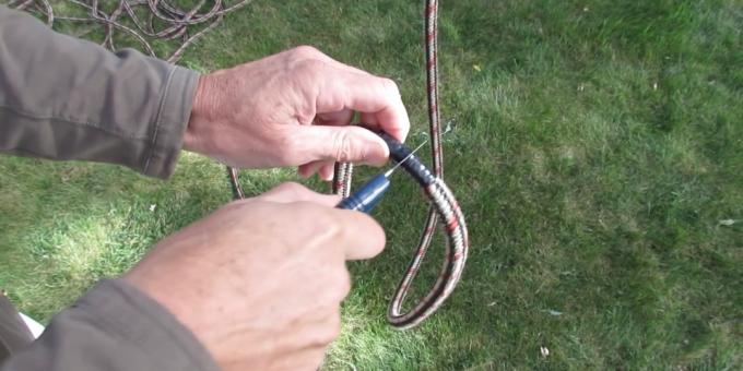 Swing your arms: Cut a piece of rope