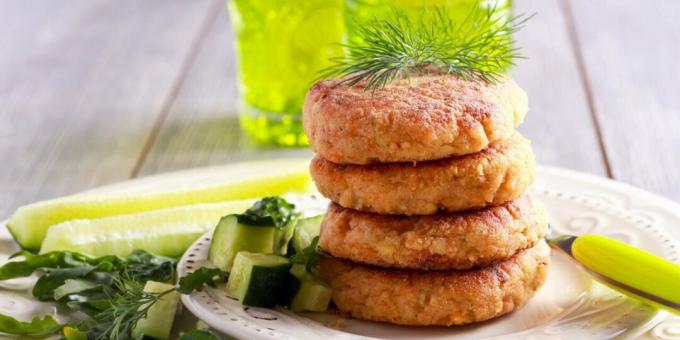 Juicy pink salmon cutlets