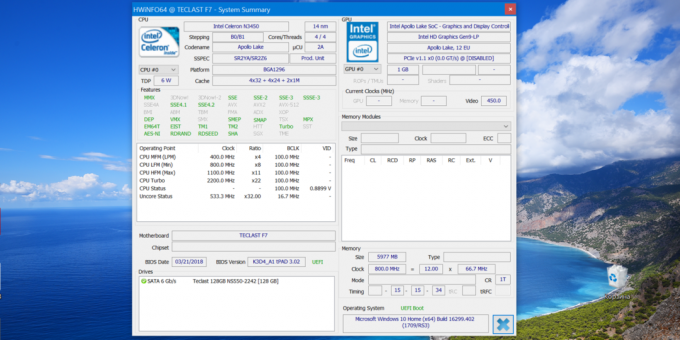 Teclast F7: processor, video 